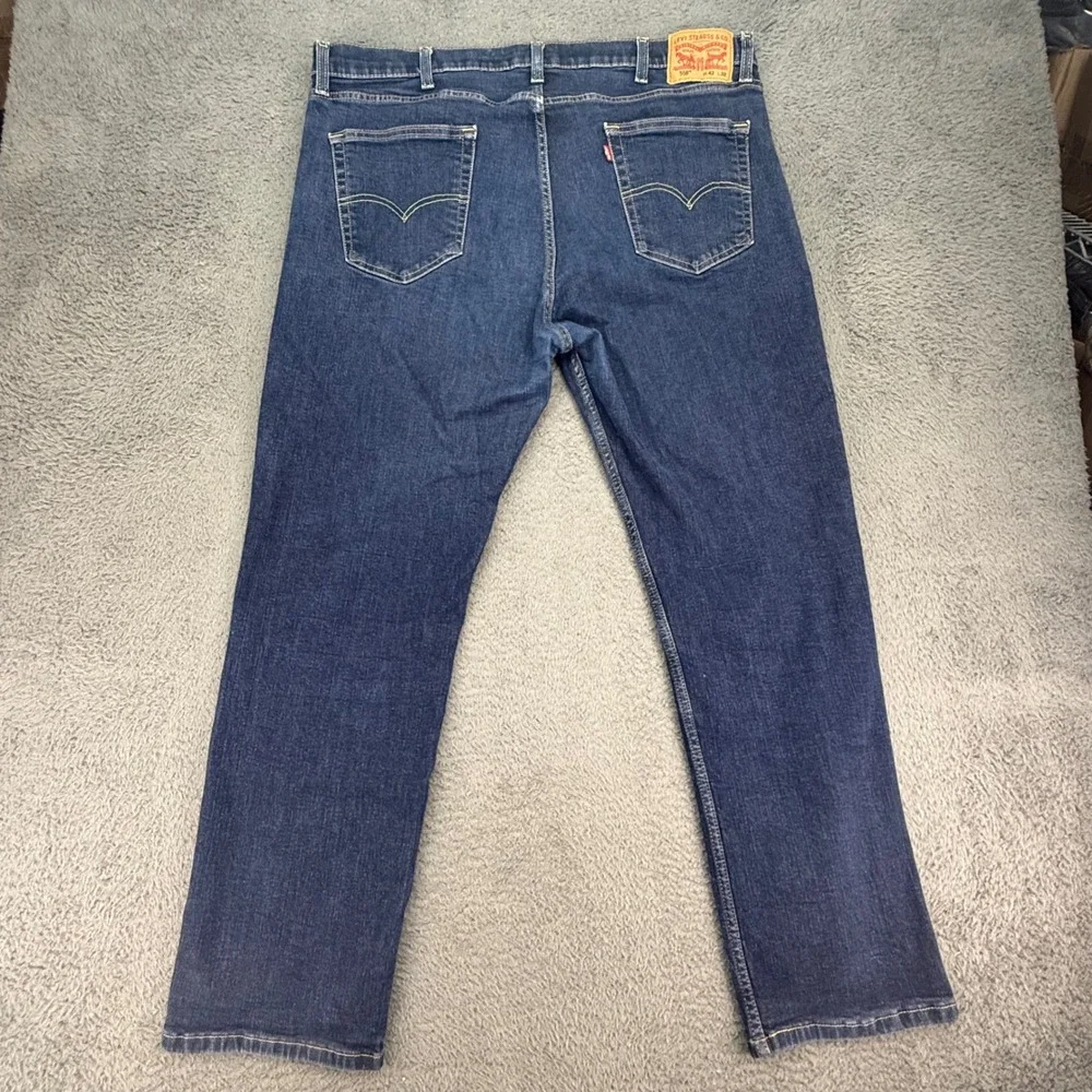 Levi's 559 Relaxed Straight Jeans Mens 42x32 Blue Dark Wash Stretch Denim